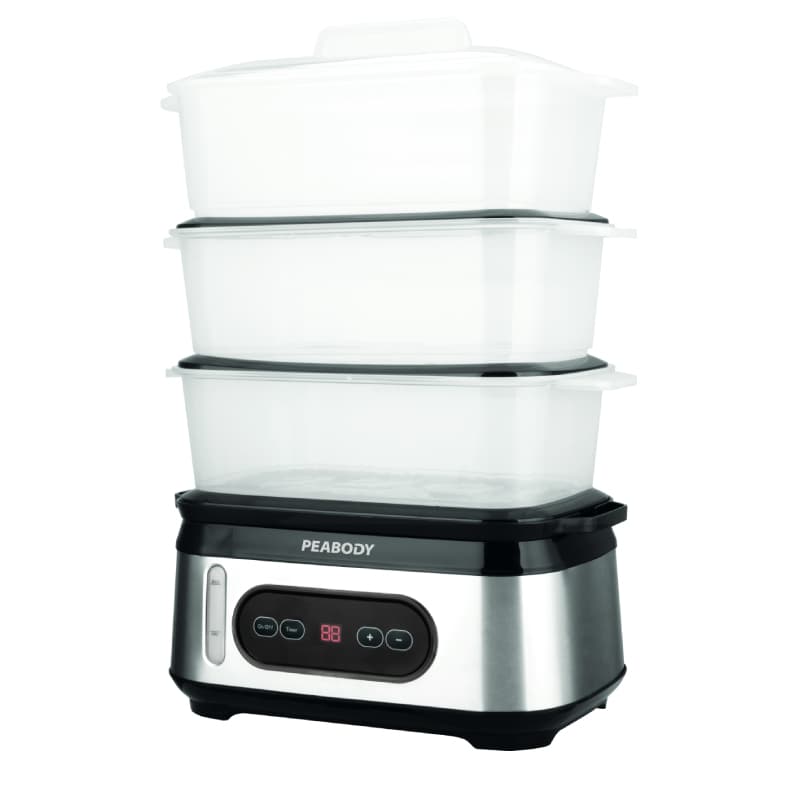 VAPORERA PEABODY PE-ST1000IX - 2 BANDEJAS  TAPA BOWL PARROZ 15LTS 850W