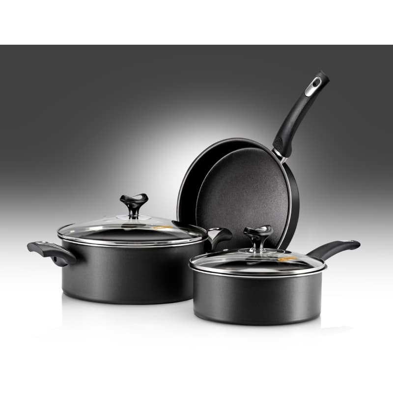 SET 5 PIEZAS MARMICOC -SABORES (CACEROLA CTAPA 24CM OLLA CTAPA 20CM SARTEN 24CM) NEGRONEGRO