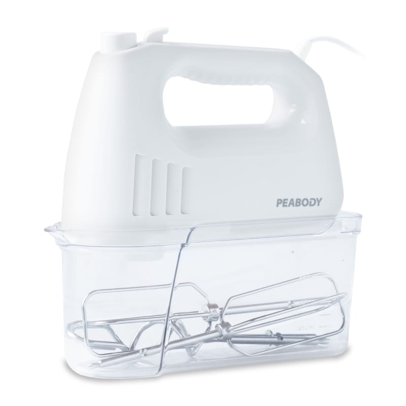 BATIDORA DE MANO PEABODY PE-HMA550 - BLANCA 300W 4 VEL FUNCION TURBO INC BATIDOR Y AMASADOR